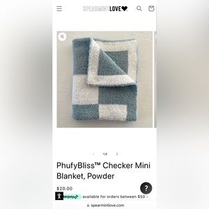 PhufyBliss™ Checker Mini Blanket, Powder